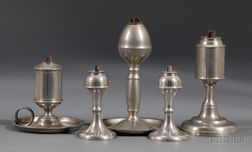 Five Pewter Lamps